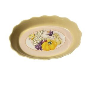 Spinnaker Nesting Yellow Cornucopia Harvest Casserole Dish Thanksgiving Holiday